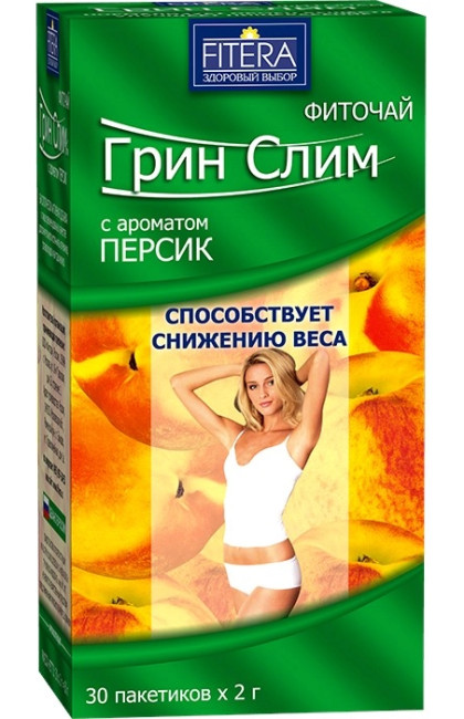 деталь Фиточай для похудения со вкусом персика 30шт 60г Грин Слим