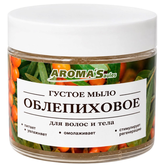 деталь Густое мыло для волос и тела Облепиховое 250мл AromaSaules
