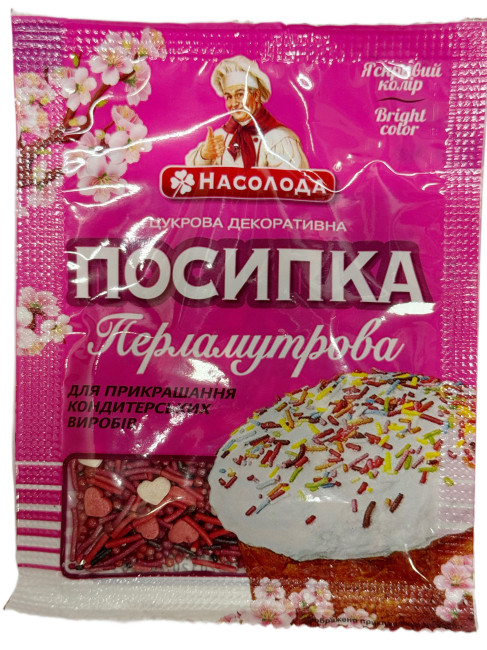 деталь Кондитерская посыпка, перламутровая микс 15г Насолода