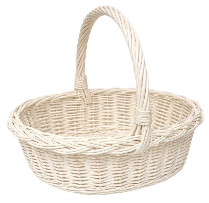 деталь Velikonoční proutěný košík bílý S