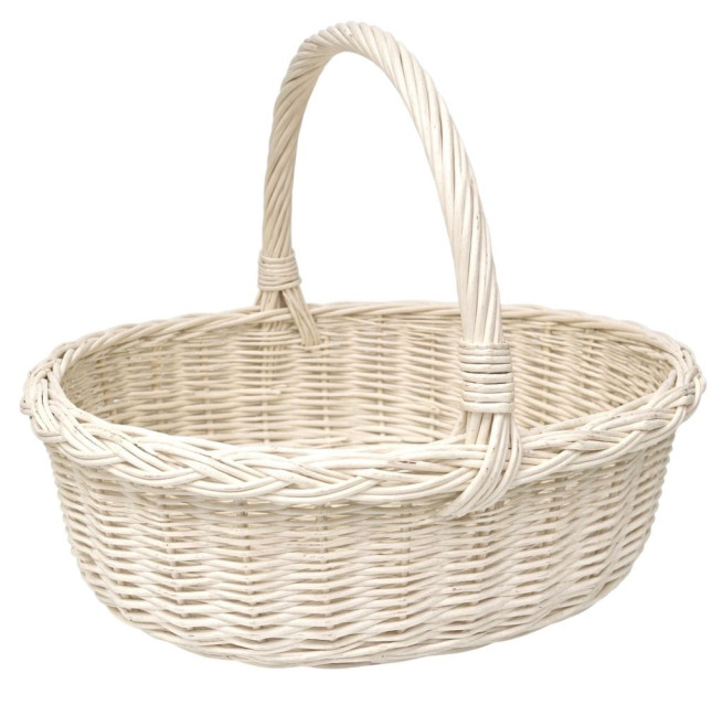 деталь Velikonoční proutěný košík bílý L