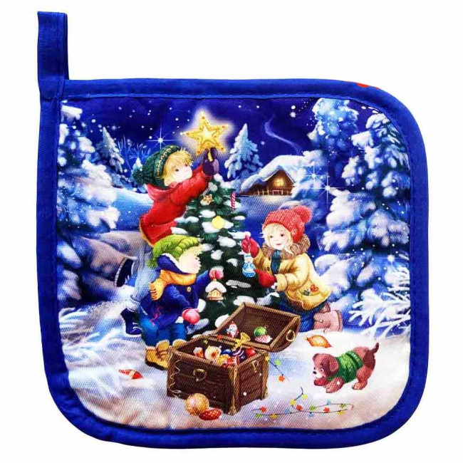 деталь Kuchyňská chňapka na horké nádobí „Stromeček“, 17×17cm