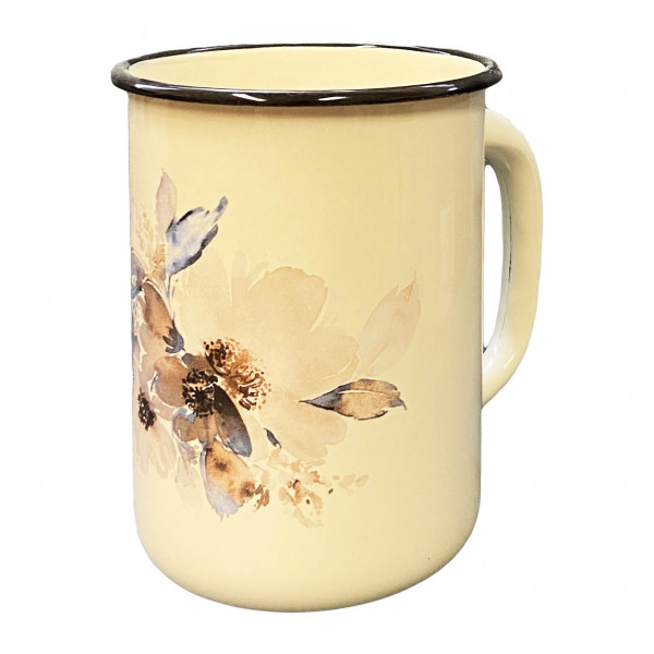 деталь Эмалированная кружка бежевая 1,5Л Жасмин