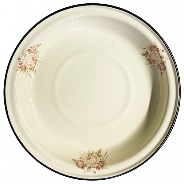 деталь Эмалированное блюдо бежевое 30см 1,5Л Роза