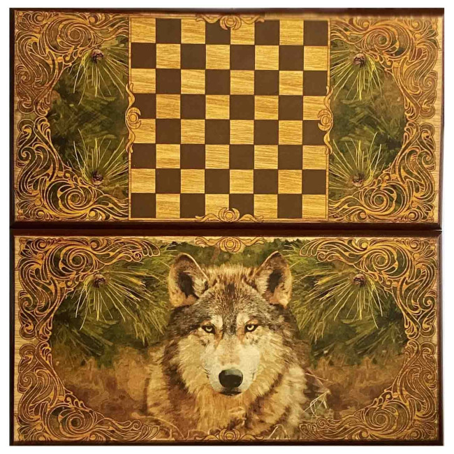 деталь Настольная игра Нарды Волк 500х250мм