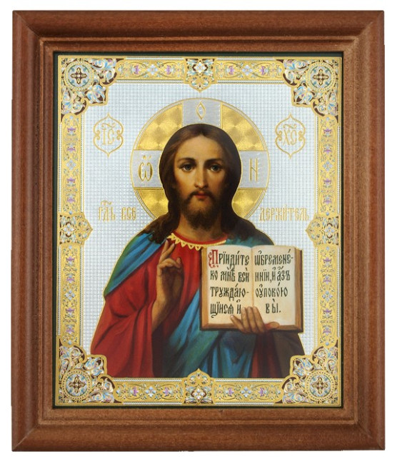 деталь Икона Спаситель 11х13см деревянная со стеклом