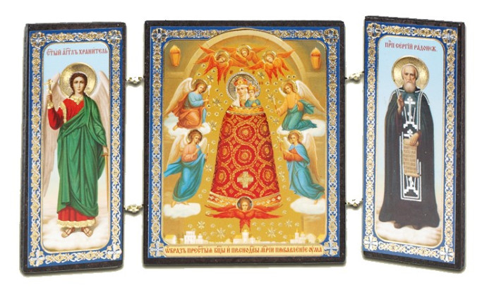 деталь Икона Прибавление ума 7х13см деревянная тройная