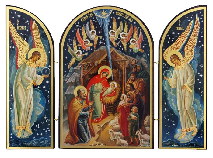 деталь Икона Рождество Христово Nr2 18x24 деревянная тройная