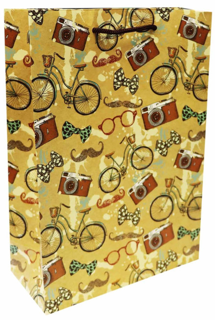 деталь Подарочный пакет с колесами 26х33см крафтовый