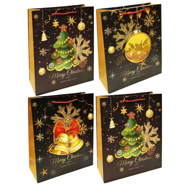 деталь Подарочный пакет рождественский «Merry Christmas und Happy New Year» 23×18см