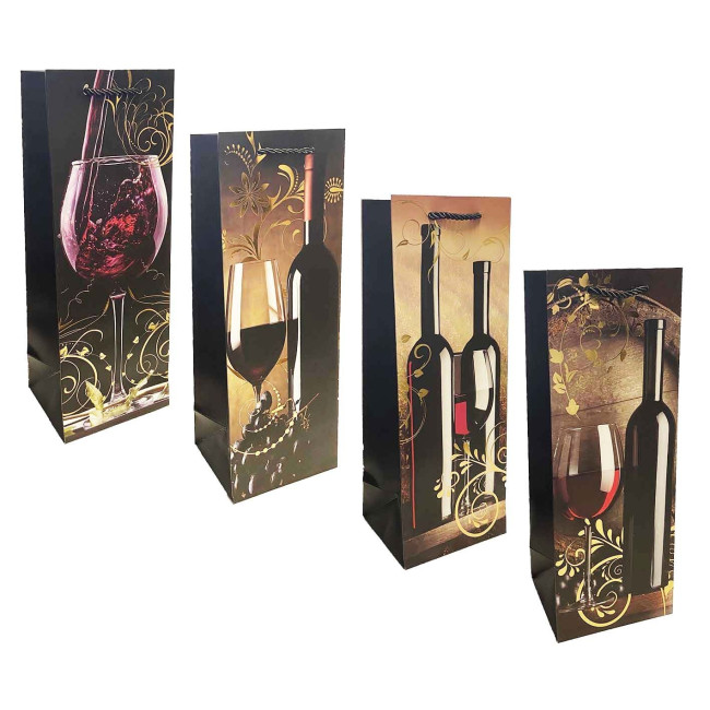 деталь Подарочный пакет для бутылки 36×13см «Красное вино»