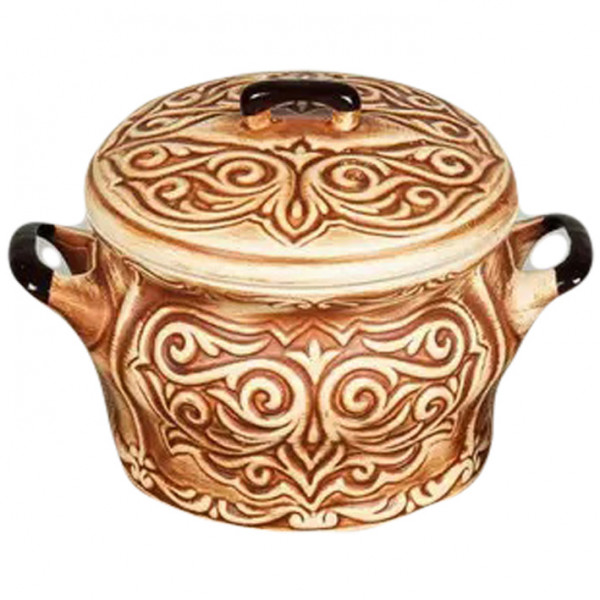 деталь Керамический матовый горшок 650мл Резной