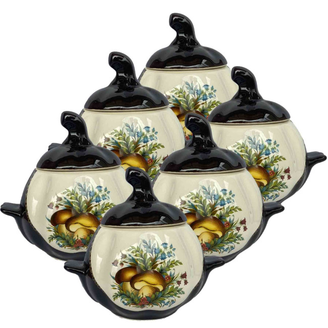 деталь Керамический горшок Грибы 0,75л