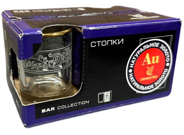 деталь Набор 6 рюмок 50мл Камарезе с золотом