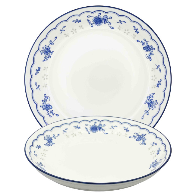 деталь Фарфоровая тарелка «Цветочный узор», 20,4×4 см 630 мл 