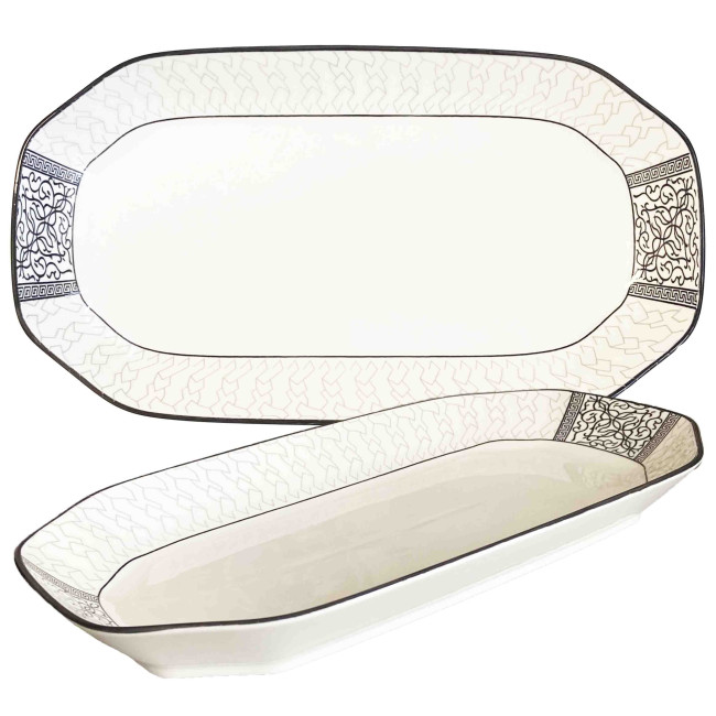 деталь Прямоугольная фарфоровая тарелка 