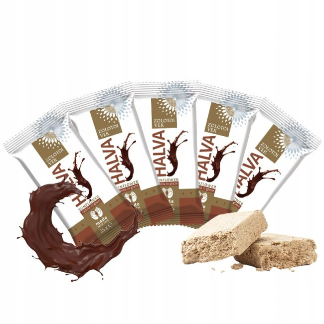 деталь Халва подсолнечная ванильная в глазури 1,5кг Zolotoi Vek