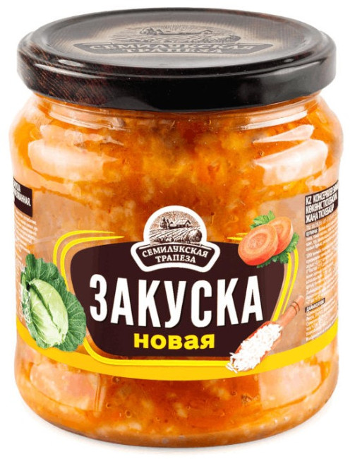 деталь Закуска овощная Новая 460г Семилукская Трапеза