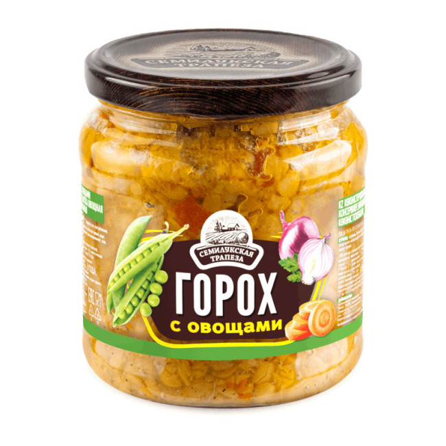 деталь Горох с овощами 470 г Семилукская Трапеза