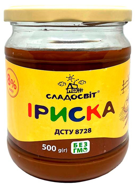 деталь Вареная сгущенка Ириска 8% 500г Сладосвіт (скло)