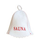 предварительный просмотр Шапка для бани (сауны) Sauna бело-красная