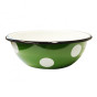 предварительный просмотр Эмалированная миска 1,5Л Зеленая в горошек