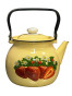 предварительный просмотр Эмалированный чайник желтая 3,5Л Клубника